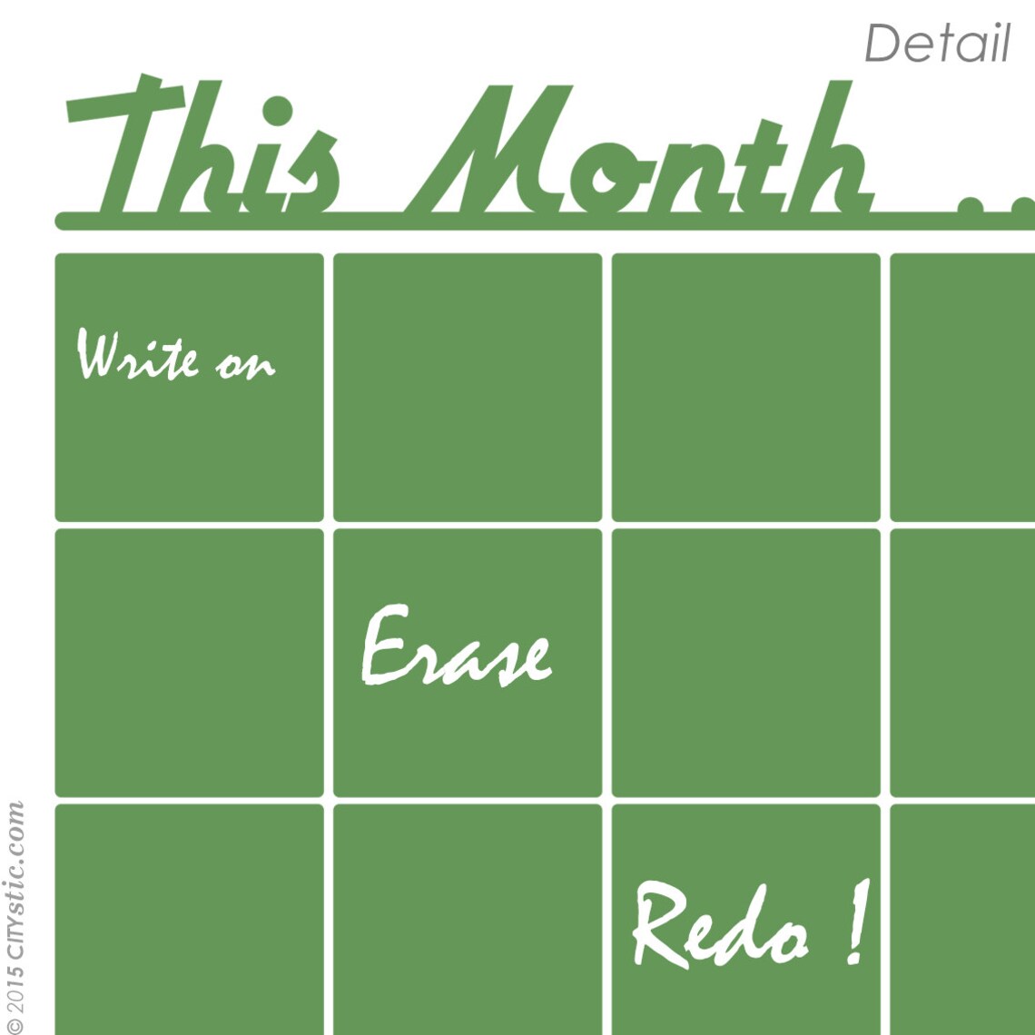 Chalkboard Monthly Wall Calendar With Memo Year Spot. Liquid | Etsy