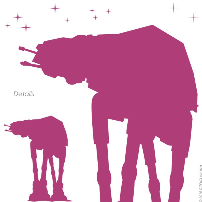 Star Wars WALL DECAL Atat Walkers Silhouettes Being Hooked. Etsy
