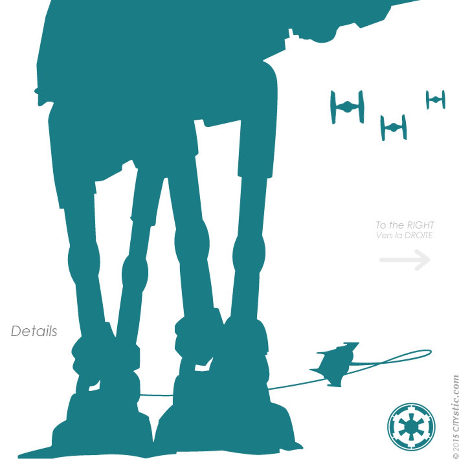 Star Wars WALL DECAL Atat Walkers Silhouettes Being Hooked. Etsy