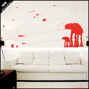 Star Wars inspiriert Walker Wandtattoo: Hoth Kampfszene Vinyl Sticker