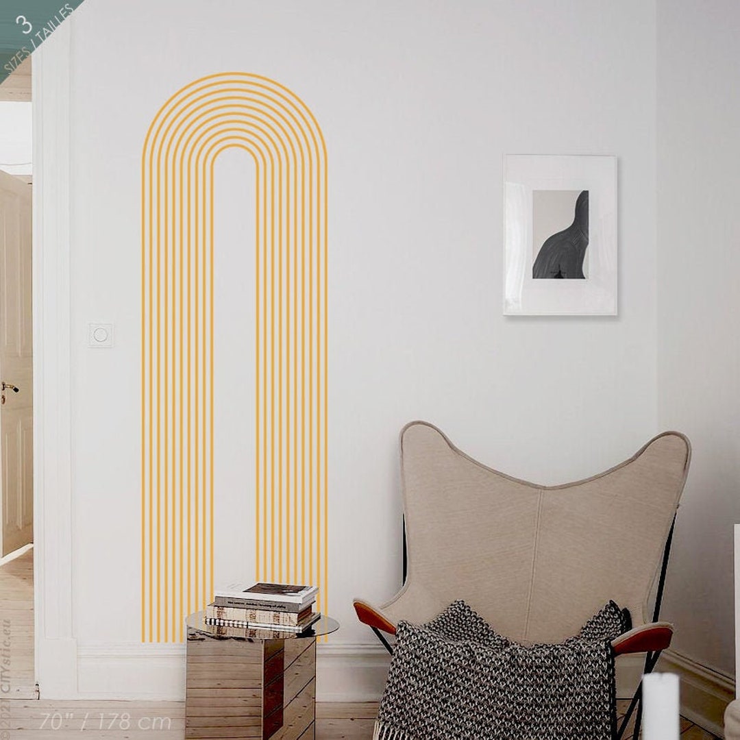 Geometric Arch Wall Decal: Abstract Line Art Sticker - Etsy