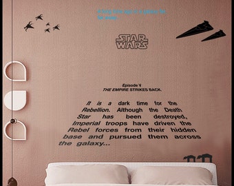 STAR Wars Wall DECAL  "Empire Strikes Back" Crawl 'A long time ago in a galaxy far far away'