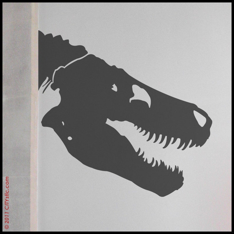 On Sale DINOSAUR WALL DECAL Trex Skeleton Head With Teeth Etsy