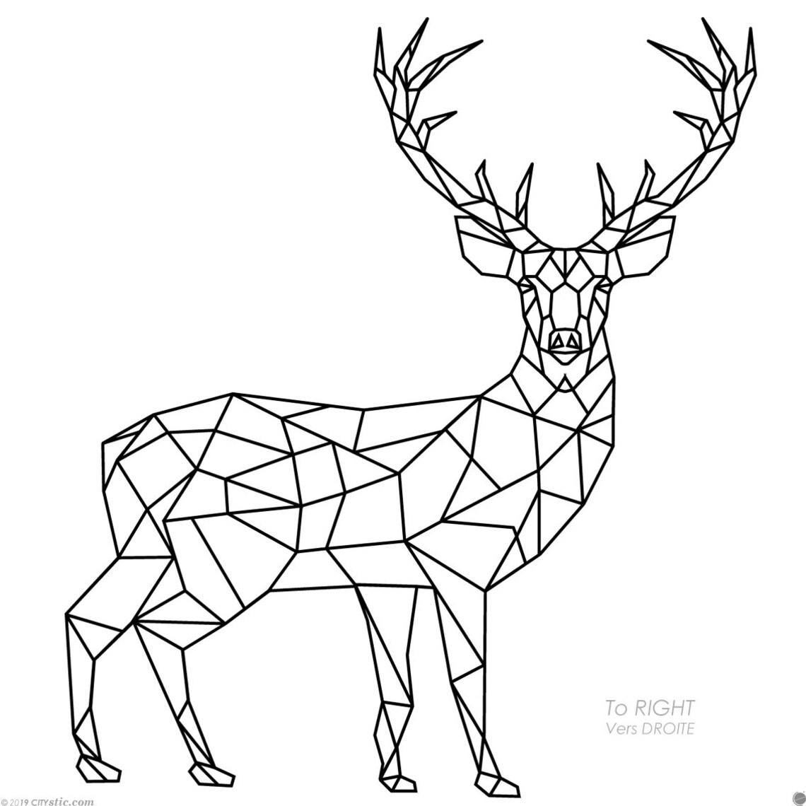 Polygonale Hirsch Wandtattoo / Stehender Hirsch Aufkleber / | Etsy