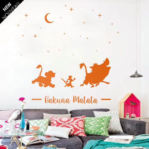 Lion King Wall Sticker With Timon, Pumbaa and Simba Walking at