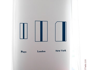 GRAPHIC WALL DECAL :  Paris, London, New York City. World Subway Metro tickets comparison