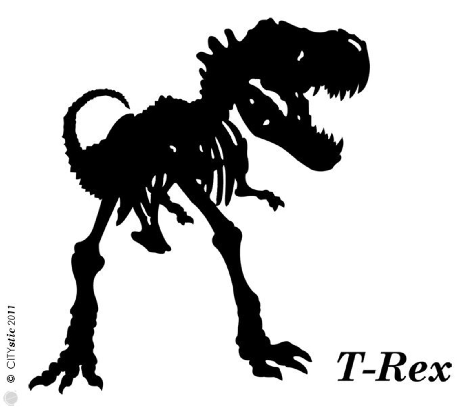 DINOSAUR WALL DECAL Tyrannosaurus Rex aka Trex Skeleton Etsy