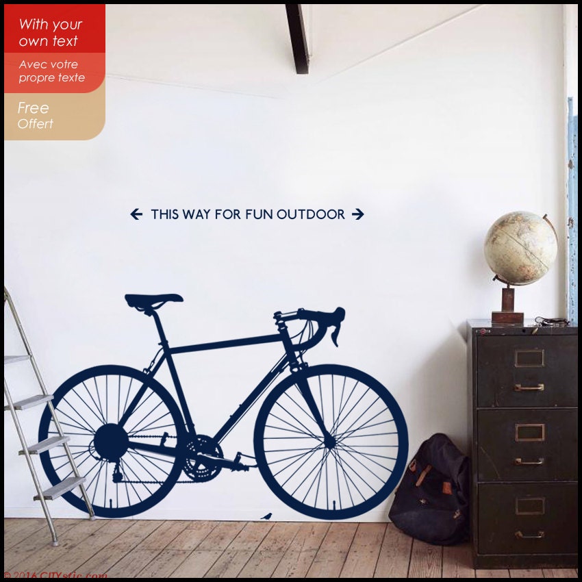 bicycle wall decal : a race bicycle on your wall road bike | etsy