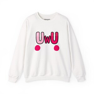 UwU Sweatshirt Kawaii Oversized Pullover Aesthetic Soft Girl Sweater Cozy Cute Anime Top Y2K Pastel Graphic Jumper