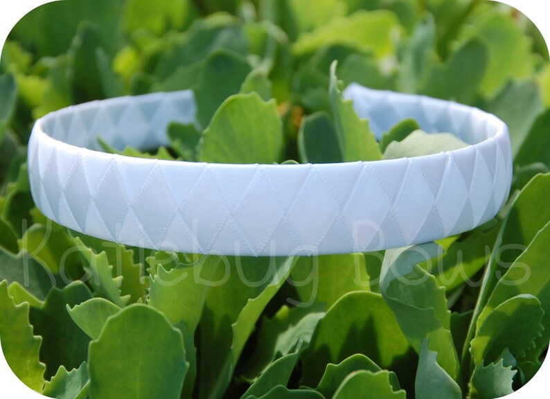 White Pink Ivory Satin Woven Headband  3 Color Choices  image 2