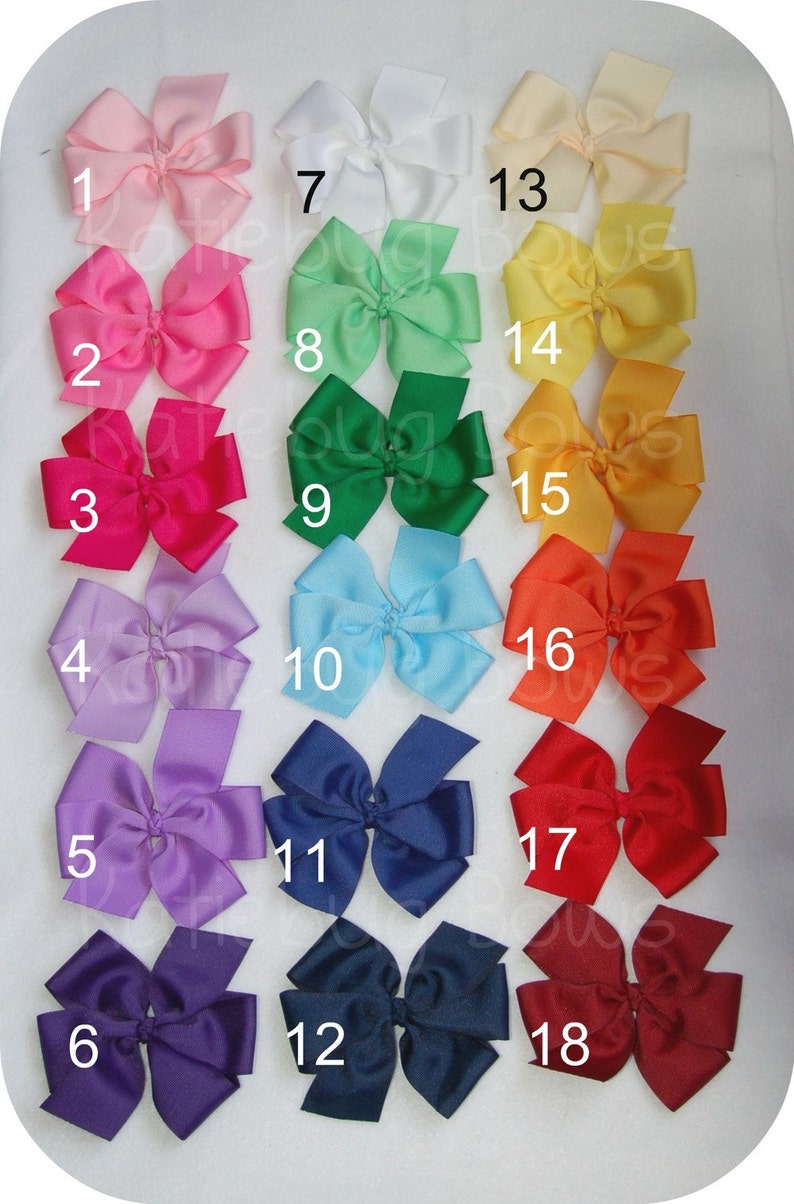 Solid Pinwheel Bow Lot  Pick 3 Extra Large Hair Bows  image 1