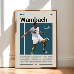 Pôster de Abby Wambach, pôster da seleção feminina dos EUA, pôster do Aston Villa, pôster de esportes, pôster de jogador de futebol, arte de parede de futebol, pôsteres de esportes para quarto