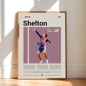 Pôster de Ben Shelton, Pôster de Tênis, Pôster Motivacional, Pôster de Esportes, Arte Esportiva Moderna, Presentes de Tênis, Pôster Minimalista, Arte de Tênis