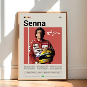 Pôster de Ayrton Senna, pôster de Fórmula 1, pôster de corrida de F1, automobilismo, pôster de Fórmula 1, presentes de Fórmula 1, pôster de carro, pôster de esportes