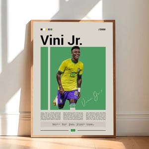 Pôster de Vinicius Junior, Pôster do Real Madrid, Presentes de Futebol, Pôster de Esportes, Pôster de Jogador de Futebol, Arte de Parede de Futebol, Pôsteres de Esportes para Quarto