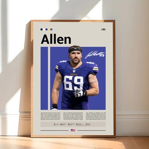 Poster Jared Allen, Minnesota Vikings Druck, NFL Poster, Sport Poster, NFL Fans, Football Poster, NFL Wandkunst, Sport Schlafzimmer Poster