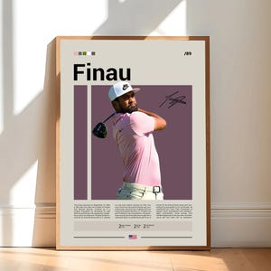 Pôster de Tony Finau, pôster de golfe, pôster motivacional, pôster esportivo, arte esportiva moderna, presentes de golfe, arte moderna de meados do século, arte de parede de golfe