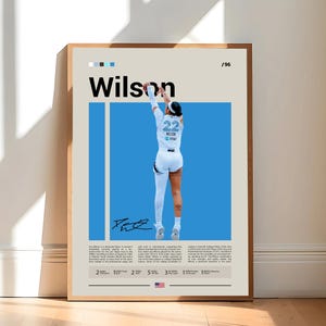Pôster de A'ja Wilson, Las Vegas Aces, Pôster da WNBA, Pôster esportivo, Mid Century Modern, Fãs da WNBA, Presente de basquete, Pôsteres esportivos para quarto