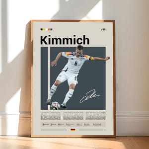 Pôster de Joshua Kimmich, pôster do Bayern de Munique, presentes de futebol, pôster esportivo, pôster de jogador de futebol, arte de parede de futebol, pôsteres esportivos de quarto