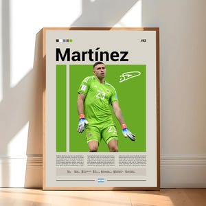Pôster de Emiliano Martinez, Jogador de futebol argentino, Presentes de futebol, Pôster esportivo, Pôster de jogador de futebol, Arte de parede de futebol, Pôsteres esportivos para quarto