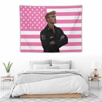 Personalized Pink American Flag Tapestry With Any Photo Any Text, Kpop Flag, Custom Photo Flag, Pink Wall Tapestry, Dorm Wall Decor