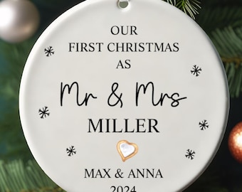 2025 Christmas Married Ornament Gift for Newlywed Couple Personalized Gift First Christmas AS Mr & Mrs Ornament Gift for Married Christmas