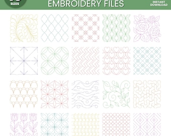 Heirloom Embroidery Machine Design, Repeating Floral Lattice & Bow Patterns, Smocking Style Designs, 10 Sizes, Instant Download
