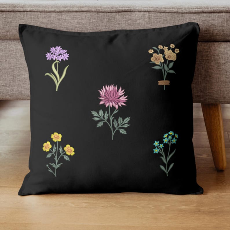 Flowers Machine Embroidery Designs, Mini Flower Designs, Birth Month ...