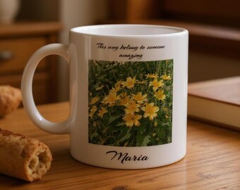 Hermosa Taza Floral Personalizada - Taza de Cerámica Colorida para Café y Chocolate
