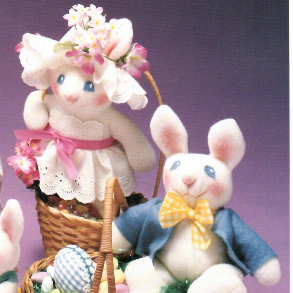 Bunny Pals-vintage sewing pattern-Softie-Large 11 inches-small-8 inches