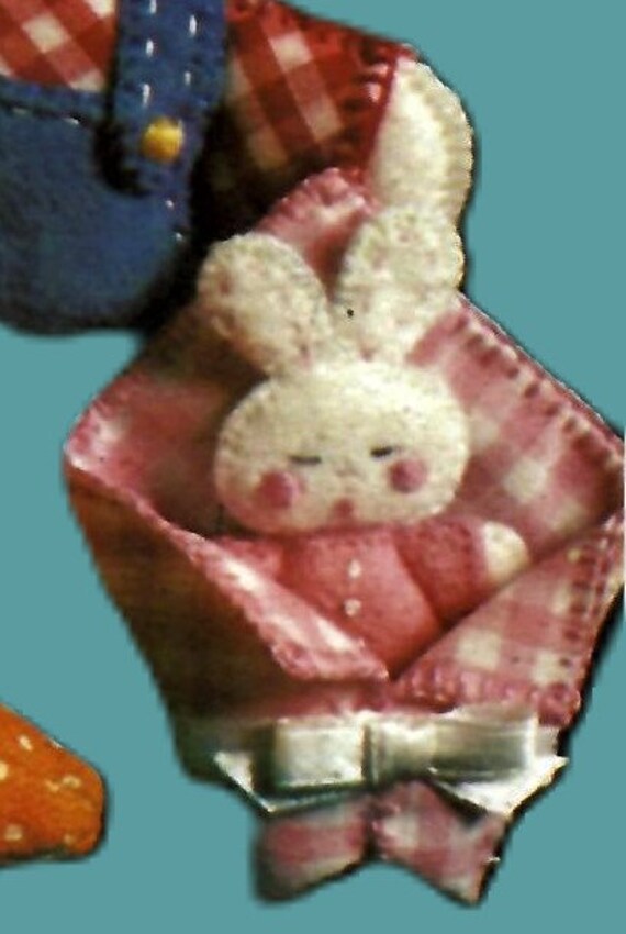 Vintage 1970's Bunny Family Sewing Pattern: Felt Carrot Case (PDF