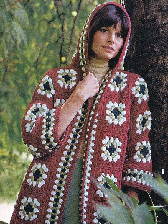 Jacket sweater Crochet Pattern hooded Jacket Cardigan Crochet Pattern Instant Download Ladies Hobo Jacket Granny Square Sweater PDF Etsy