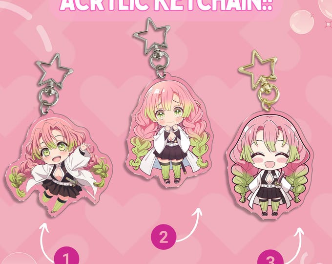 Demon Slayer Chibi Acrylic Anime Keychains and Bag Decoration Charm ...