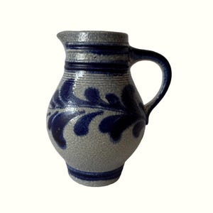 Blue salt glazed jug, small/medium