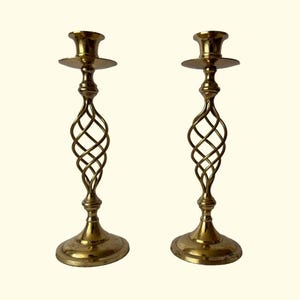 Pair of gold candlesticks, vintage