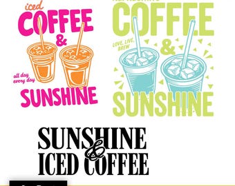 Eiskaffee & Kaffee Sonnenschein geschnitten, geschnitten für Cricut.