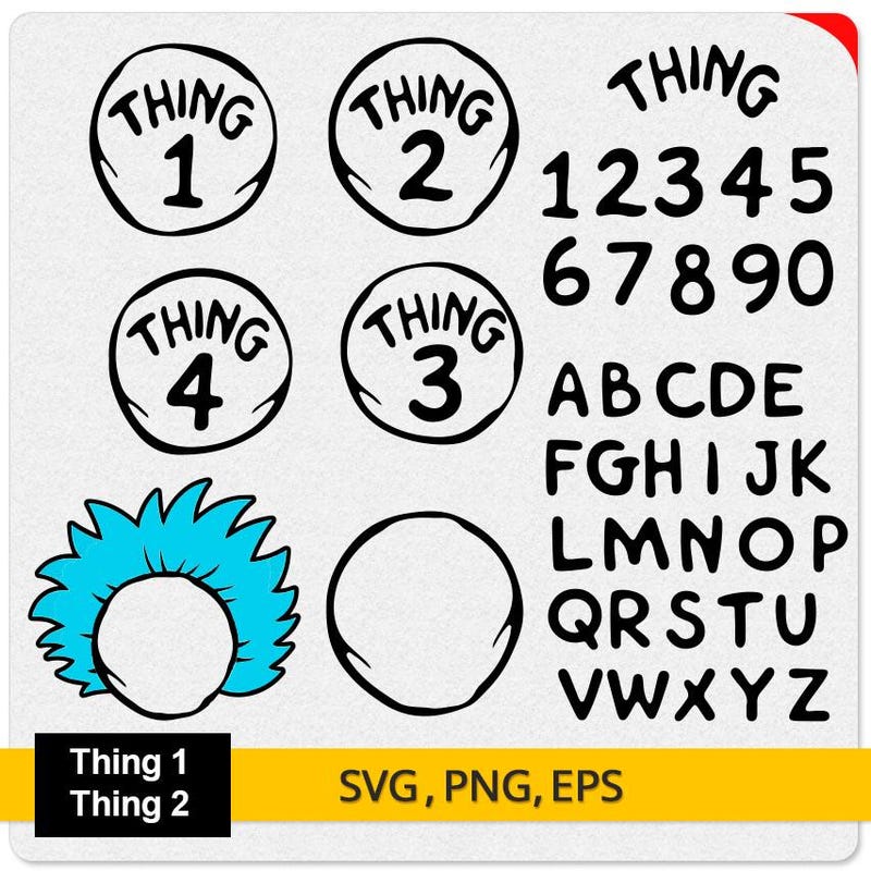 Thing 1 Seuss Font - Etsy