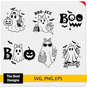Funny Ghost SVG Bundle, Retro Spooky Vibes (Digital Download)