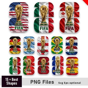 World Cup 2026 SVG Bundle, Soccer Trophy Vector, Football Clipart, USA Canada Mexico Football Fan Shirt Designs, Instant Download