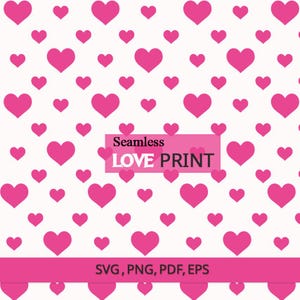 Patrón de corazones de lujo SVG, diseños florales sin costuras (PNG)