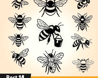 Honey Bee SVG Cut File, Beekeeper Silhouette PNG, Bee Heart Clipart (Digital Download)