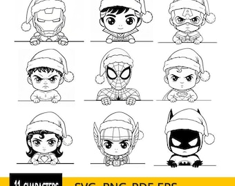 Niedliche Weihnachten spähen svg, Weihnachten SVG-bundle, Weihnachtscliparts, Cartoon spähen png, Weihnachtsumriss, SVG Cricut
