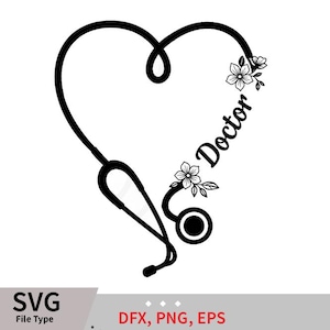 Stéthoscope bricolage infirmière SVG | Coeur de stéthoscope | Monogramme stéthoscope pour gobelet | Cricut | Docteur SVG | SVG médical | Silhouette