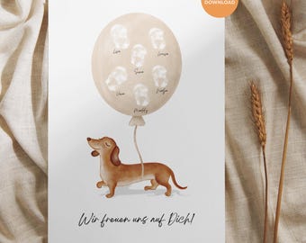 Baby Shower Guest Book Poster | Baby Shower Favor Picture | Baby Shower Gift | Baby Shower Fingerprint Poster Balloon | Baby Shower Gift