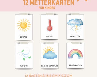Weather maps for daycare | Weather learning maps | Preschool kindergarten | Weather maps for children | Digital file printing | Montessori materials