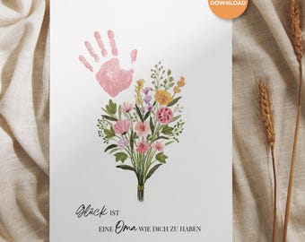 Handprint Children's Bouquet | Handprint Gift | Grandma's Birthday Gift | Grandma and Grandchild Gift | Gift for Grandma (PDF) | Mother's Day