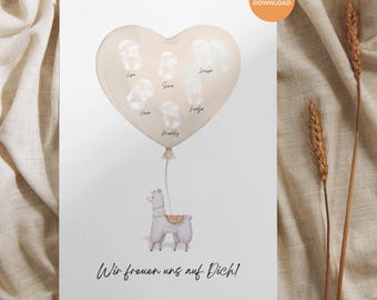Baby Shower Guest Book Poster | Baby Shower Favor Picture | Baby Shower Gift | Baby Shower Fingerprint Poster Balloon | Baby Shower Gift
