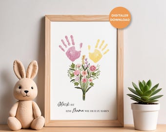 Handprint Children's Bouquet | Handprint Gift | Baby/Child Handprint | Grandma and Grandpa Gift | Gift for Mom (PDF) | Mother's Day