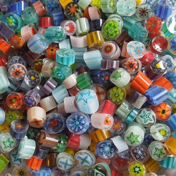 Millefiori Assorted Colors 96 Coe - Millifiori - Fused Glass - Glass Bead - Fused Glass Jewelry - Murrini - Lampwork Bead 3500