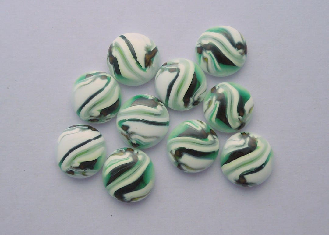 Green Beads Fused Glass Beads Lampwork Beads Fused Glass Jewelry